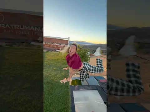 this girl is flippin on a 10ft trampoline! 🔥🤘 #extremesports #trampwall