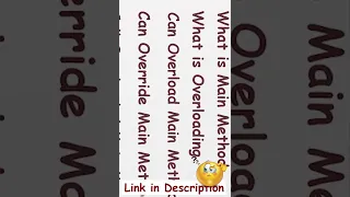 Main Method Overloading