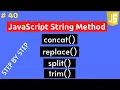 How to Use JavaScript concat replace split trim Method in Hindi part 40 String Method