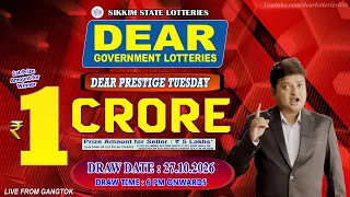LOTTERY LIVE DEAR 6 PM 27.10.2026 SIKKIM STATE LOTTERY LIVE DRAW LOTTERY SAMBAD LIVE FROM GANGTOK