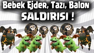 bebek ejder taz balon sald r s ile 3 y ld z clash of clans