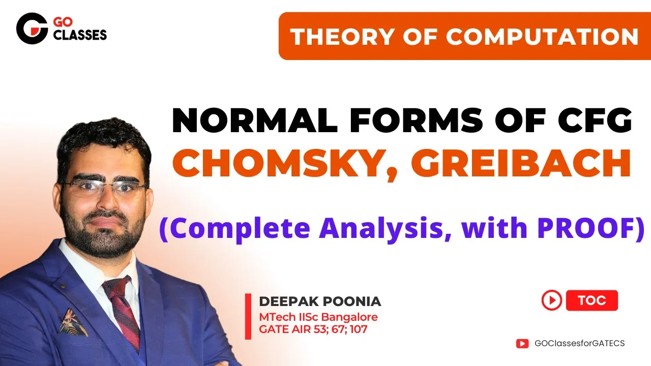 Chomsky Normal Form, Greibach Normal Form | Context Free Grammar | Theory of Computation