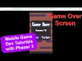Endless Cave Ep 18 Game Over Screen Phaser 3 Game Dev Tutorial