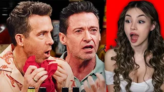 Ryan Reynolds and Hugh Jackman Go Claws Out While Eating Spicy Wings Reaction FirstWeFeast