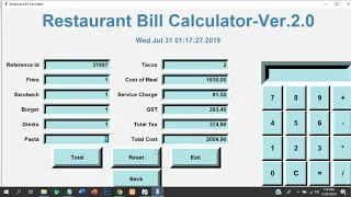 Restaurant Billing Management System In Python