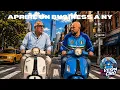 Nicola from Divise Divise the Italian style dressing the restaurant industry On a Vespa with