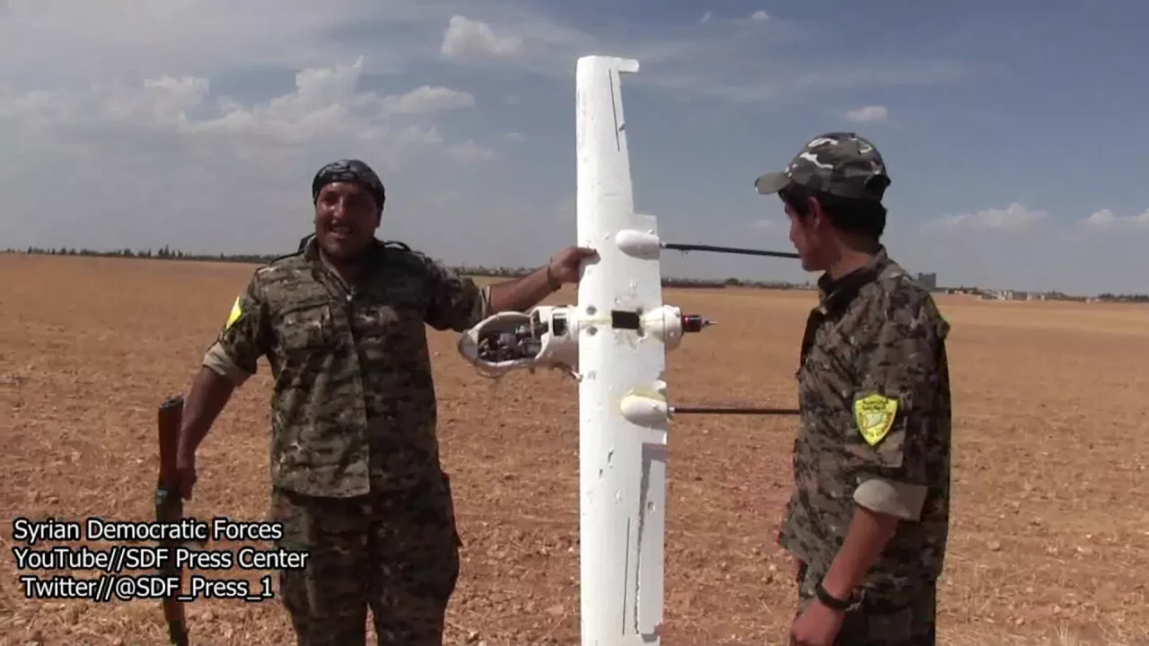 Syrian democratic forces fell down ISIL Military drone