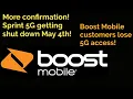 New T-Mobile Network Sprint 5G shutdown Boost Mobile loses 5G access