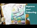 How to turn an underwater colouring page into a wildlife painting with light shadow