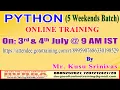 PYTHON 5 Weekends Batch Online Training DURGASOFT