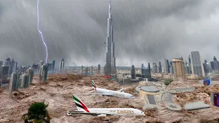 Download Dubai UAE destroyed in 2 minutes! Plane floating in water, flash flood in Dubai MP3