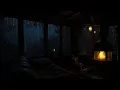 Download Lagu Night Rain in Forest Cabin with Fireplace | Relaxing Sleep Ambience