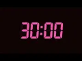 30 Second Digital Countdown Timer Dark Background Fuchsia Pink Text No Sounds