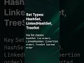 Java Set Types HashSet LinkedHashSet TreeSet Explained