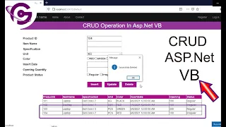 Complete CRUD Operation in Asp Net using VB With SQL Server Step by Step ProgrammingGeek