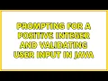 Prompting for a positive integer and validating user input in Java 2 Solutions
