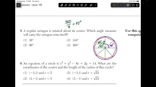 June 2025 Geometry Regents Multiple Choice Review