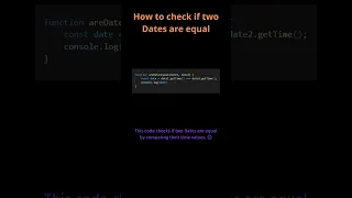 How to check if two dates are equals