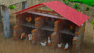 Heavy Rain Destroyed the Road | DIY Mini Tractor and Road Roller Making Realistic Concrete Road