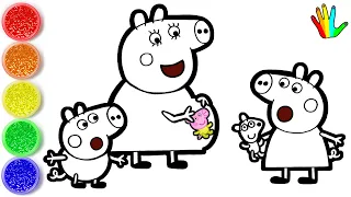 How to Draw Peppa s family Peppa s Baby Surprise - Family Drawing and Coloring pages