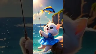 مياو تصتاد سمك Cat Funny Music Meow Song Love المغرب 