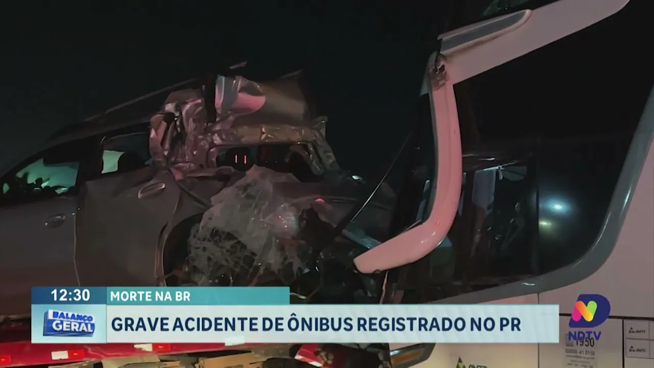 Morte na BR: grave acidente de ônibus da catarinense registrado no Paraná