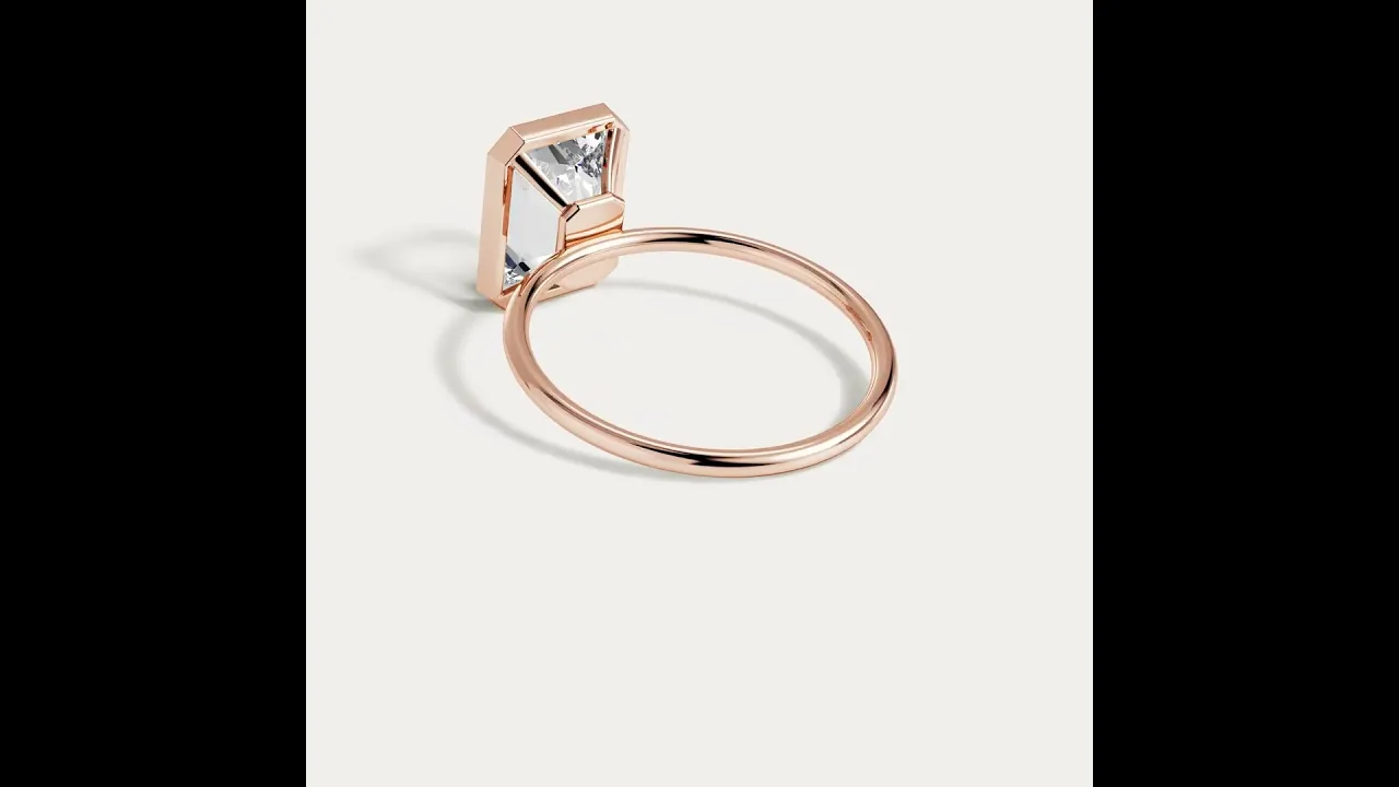 Nyla丨14K Solid Gold 3CT Solitaire Lab-Grown Diamond Bezel Engagement Ring