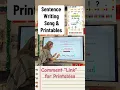 Sentence Writing Song and Printables