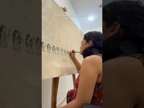Completing Huge Canvas Painting ✨ Part 2  #Shorts