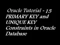PRIMARY KEY and UNIQUE KEY Constraints in Oracle Database