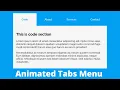 How to Create Animated Tabs Menu using HTML CSS JavaScript