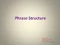 English Grammar Lecture 4 Phrase Structure