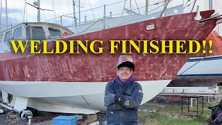 171 : They said we couldn’t do this!! I FINISHED WELDING THIS ABANDONED STEEL BOAT!