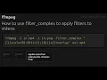 How to use filter - complex to apply filters to s