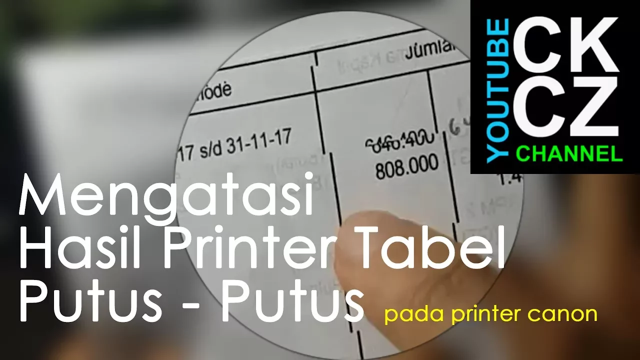 Cara memperbaiki Printer Canon iP2770 Hasil Cetak garisTidak Lurus, Perbaiki Printer Canon Garis Tab. 