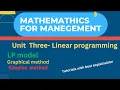 Mathematics For Management Unit Three tutorials linear programming
