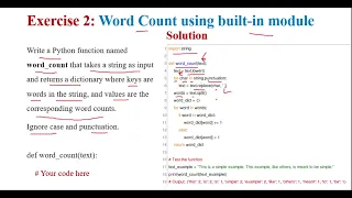 Python Exercises - Random Number Generation Word Count Using Built-in Modules
