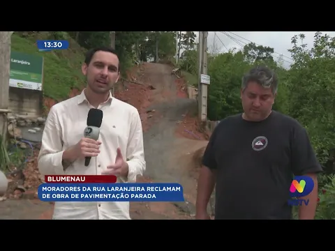 Blumenau: moradores da rua Laranjeira reclamam de obra de pavimentação parada