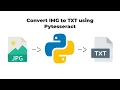 reconnaissance des images python Converter JPG to Txt