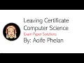 Leaving Cert Computer Science 2020 Exam Paper