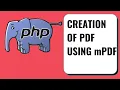 Creation of pdf in PHP using mPDF Library