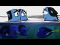 Cuddle Party with Otters from Finding Dory Pixar Side-by-Side