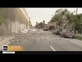 Dump truck crash causes major damage on the 110 Freeway in South LA