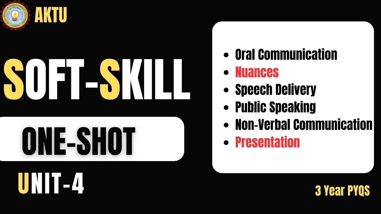 SOFT SKILLS | UNIT-4 | ONE SHOT | Aktu Exams | BAS-105/205 | PYQ SOLUTIONS | AKTU SS