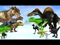 Prehistoric Dinosaurs vs Black Dinosaurs T-Rex Size Comparison Epic Battle Animal Revolt Battle
