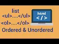 Part 11 - HTML tutorial for beginners list in html ordered and unordered lists UL tag OL tag
