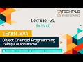Object oriented programming in java Example of constructor Parameterized constructor