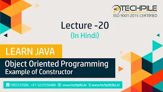Object oriented programming in java Example of constructor Parameterized constructor