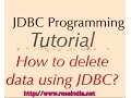 How to delete data using JDBC