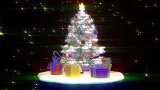 4 Hour 4K Rotating Christmas Tree on Alpha - Transparent Holiday VJ Loop No
